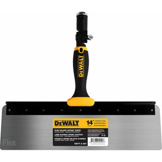 Dewalt DXTT-2-387 14" Offset Knife, 0.5mm Stainless Steel FLEX Blade Soft-Grip Handle