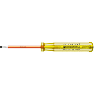 PB Swiss PB 175.1-75 LED 100-250 VAC Phase Tester & Slotted Screwdriver, 3.5 x 0.5 mm