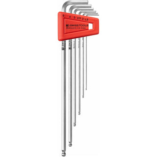 PB Swiss PB 212.LH-5 Key L- Wrenches, long, with Ball Point, set in a practical plastic holder