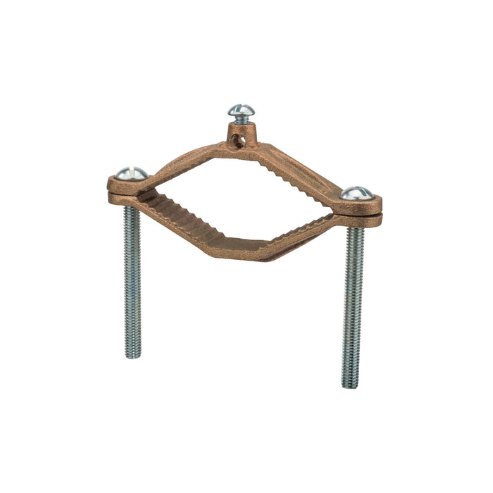 NSI G-12 Heavy Duty Bronze Water Pipe Ground Clamp, Fits 2-1/2″ to 4″ Pipe