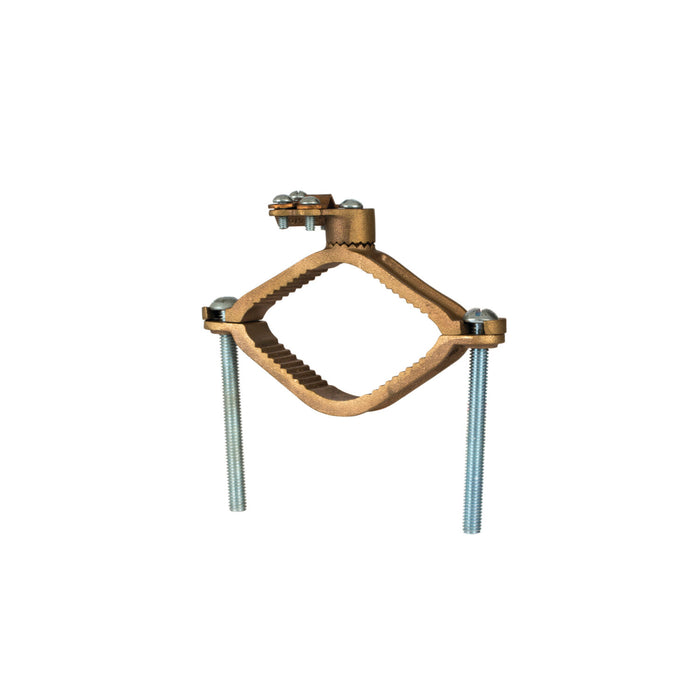 NSI G-15 Heavy Duty Bronze Ground Clamp, Wire Adapter, 2-1/2″ to 4″ Pipe