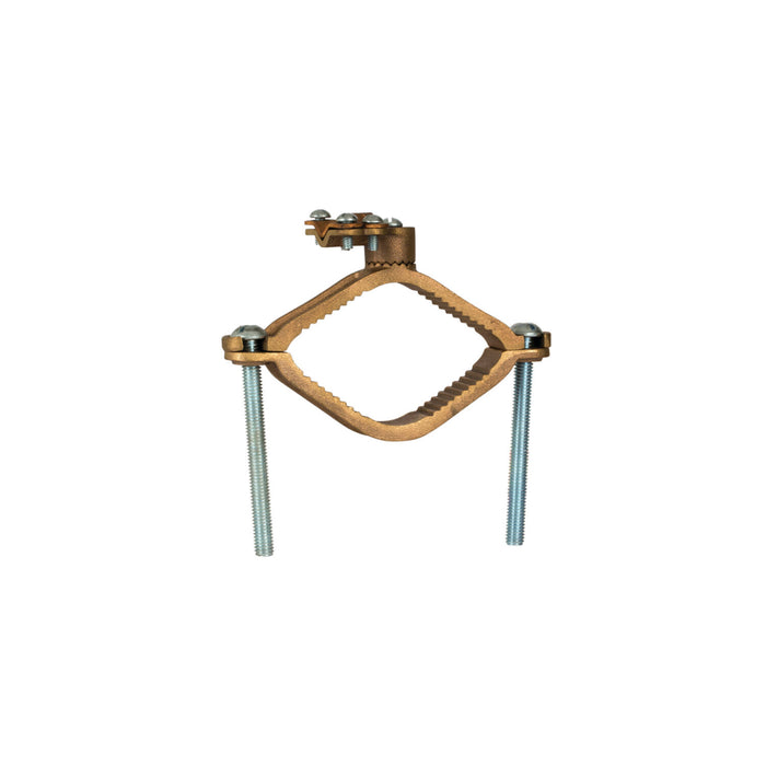 NSI G-15 Heavy Duty Bronze Ground Clamp, Wire Adapter, 2-1/2″ to 4″ Pipe