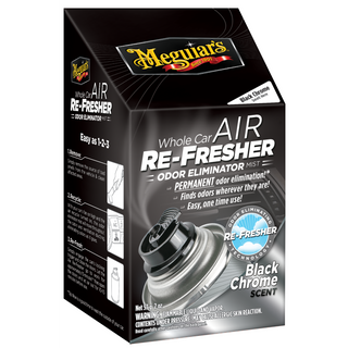 Meguiar's G181302 Whole Car Air Re-Fresher Odor Eliminator Mist, Black Chrome