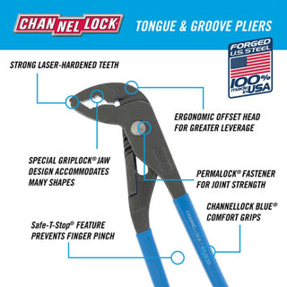 Channellock GL10 BULK 9.5-Inch GRIPLOCK Tongue & Groove Pliers