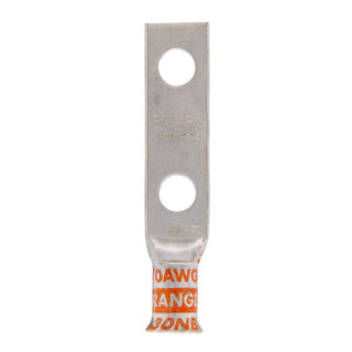 NSI GL30NB 3/0 AWG 1/2” 2-Hole Copper Short Lug – Orange – Bell End