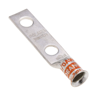 NSI GL30NB 3/0 AWG 1/2” 2-Hole Copper Short Lug – Orange – Bell End