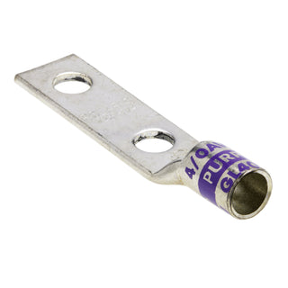 NSI GL40N 4/0 AWG 1/2” 2-Hole Copper Short Lug – Purple