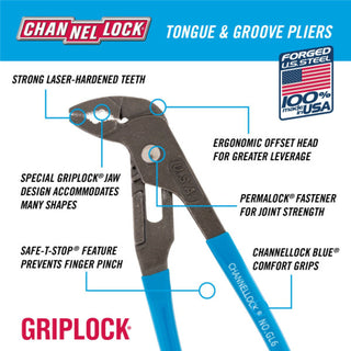 Channellock GL6 BULK 6.5-Inch GRIPLOCK Tongue & Groove Pliers