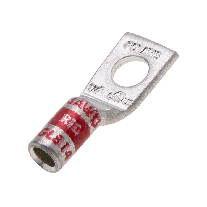 NSI GL814 8 AWG 1/4” 1-Hole Copper Short Lug – Red