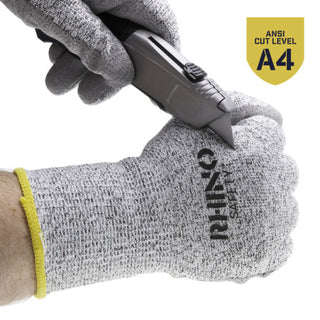 NSI GLV-300XL Black/White Nylon Cut-Resistant Gloves, Nitrile Palm, Extra Large