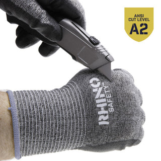 NSI GLV-400L Gray HPPE Nylon Cut-Resistant Gloves, Polyurethane Palm, Large