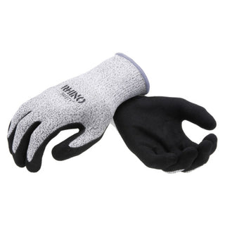 NSI GLV-500L Black/White HPPE Nylon Cut-Resistant Gloves, Nitrile Palm, Large