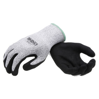 NSI GLV-500M Black/White HPPE Nylon Cut-Resistant Gloves, Nitrile Palm, Medium