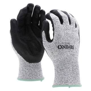 NSI GLV-600M Black/White HPPE Nylon Cut-Resistant Gloves, Nitrile Palm, Medium