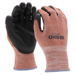 NSI GLV-700L Red Nylon A8 Cut-Resistant Gloves, Polyurethane Palm, Large