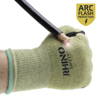 NSI GLV-900M Green Aramid Fiber Steel Arc Protection Gloves, Medium