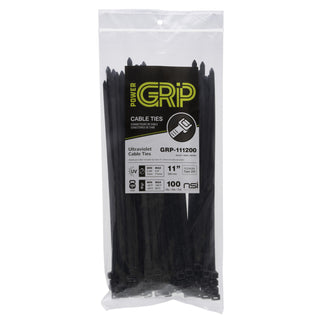 NSI GRP-111200 11″, Black Heavy-Duty 120lb Cable Ties, 100 Pack