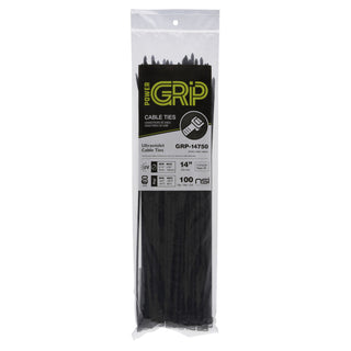 NSI GRP-14750 14”, Black General Purpose 75lb Cable Ties, 100 Pack