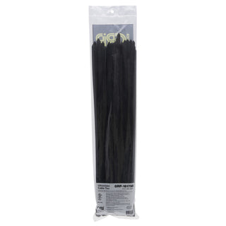 NSI GRP-181750 18”, Black Super Heavy-Duty 175lb Cable Ties, 50 Pack