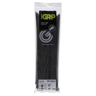 NSI GRP-182500 18”, Black Super Heavy-Duty 250lb Cable Ties, 50 Pack