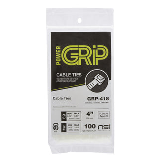 NSI GRP-418 4”, Natural General Purpose 18lb Cable Ties, 100 Pack