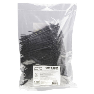 NSI GRP-5400X 5”, Black General Purpose 40lb Cable Ties, 1000 Bulk Pack