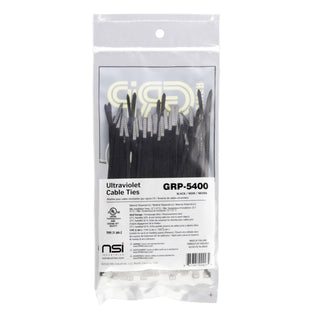 NSI GRP-5400 5”, Black General Purpose 40lb Cable Ties, 100 Pack