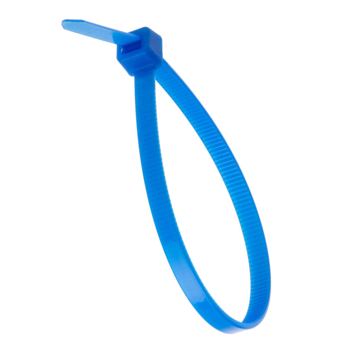 NSI GRP-750FBL 7.5” Fluorescent Blue General Purpose 50lb Cable Ties, 100 Pack
