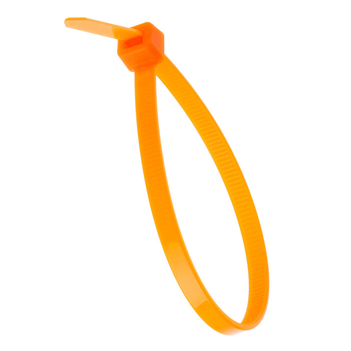 NSI GRP-750FOR 7.5” Fluorescent Orange General Purpose 50lb Cable Ties, 100 Pack