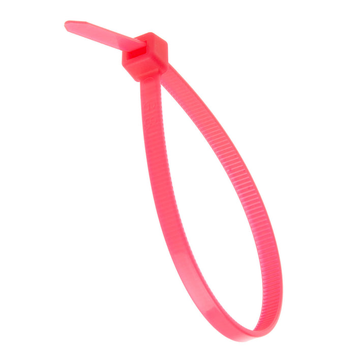 NSI GRP-750FPK 7.5” Fluorescent Pink General Purpose 50lb Cable Ties, 100 Pack