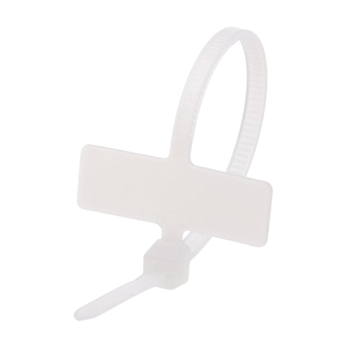 NSI GRP-DH418N 4” Natural Horizontal Flag Marker Cable Tie, 18lb, 100 Pack