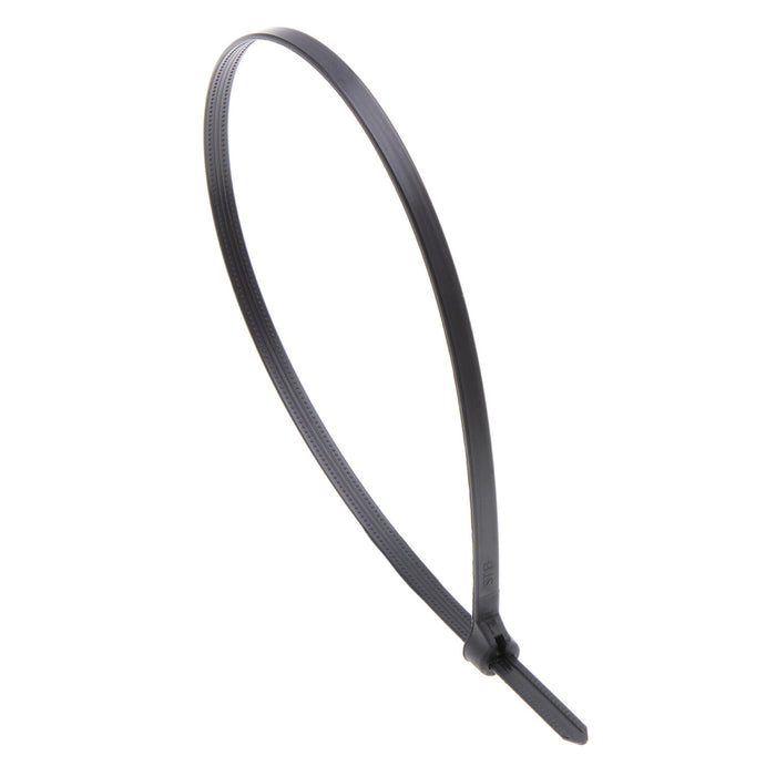 NSI GRP-SB1150B 11”, Black Steel Barb 50lb Cable Tie, 100 Pack
