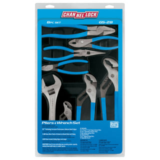 Channellock GS-28 8PC V-Jaw Pliers Set with Wrench