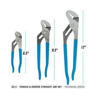 Channellock GSS-3 3PC Tongue & Groove Pliers Set