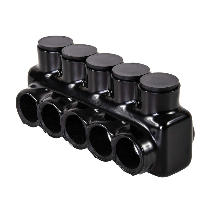 Polaris IPL1/0-5 5-Port Black Multi-Tap Pre-Insulated Connector, 1/0-14 Gauge