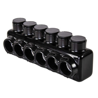 Polaris IPL1/0-6 6-Port Black Multi-Tap Pre-Insulated Connector, 1/0-14 Gauge