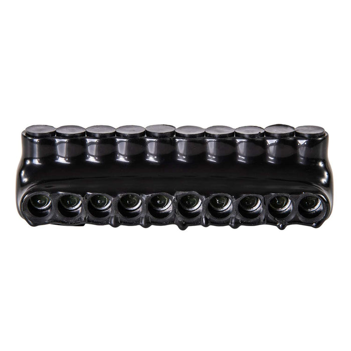 Polaris IPL4-10 10-Port Black Multi-Tap Pre-Insulated Connector, 4-14 Gauge