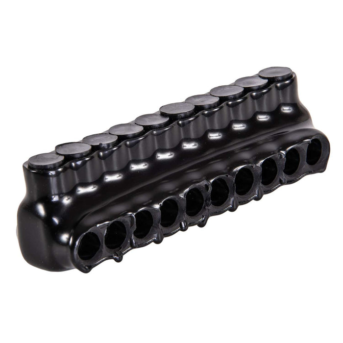 Polaris IPL4-10 10-Port Black Multi-Tap Pre-Insulated Connector, 4-14 Gauge