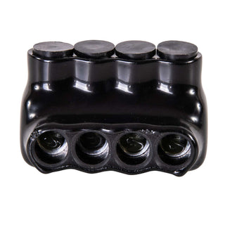 Polaris IPL4-4 4-Port Black Multi-Tap Pre-Insulated Connector, 4-14 Gauge