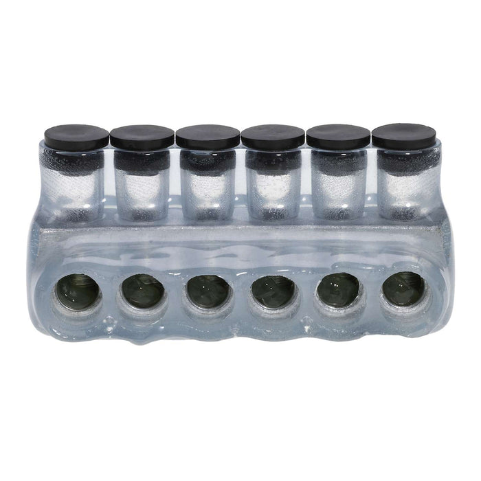 Polaris IPL4-6CB 6-Port Clear Multi-Tap Pre-Insulated Connector, 4-14 Gauge, Bag