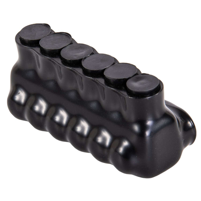 Polaris IPL4-6 6-Port Black Multi-Tap Pre-Insulated Connector, 4-14 Gauge