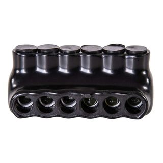 Polaris IPL4-6 6-Port Black Multi-Tap Pre-Insulated Connector, 4-14 Gauge