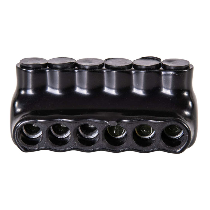 Polaris IPL4-6 6-Port Black Multi-Tap Pre-Insulated Connector, 4-14 Gauge