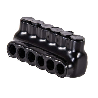 Polaris IPL4-6 6-Port Black Multi-Tap Pre-Insulated Connector, 4-14 Gauge