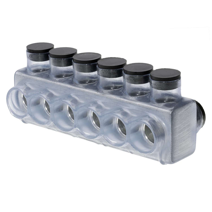 Polaris IPLD750-6C 6-Port Clear Multi-Tap Pre-Insulated Connector, 750 MCM – 1/0 AWG