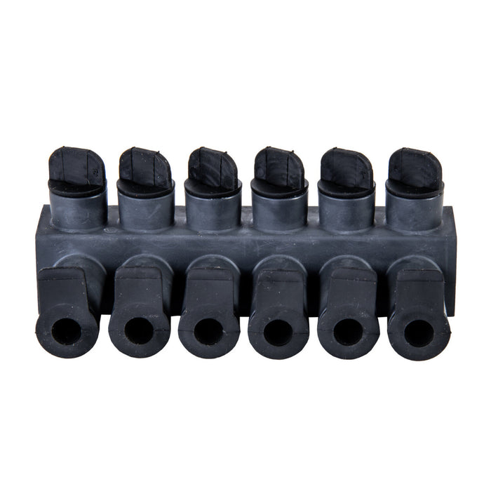 Polaris ISPB2/0-6 6-Port Black Submersible Pedestal Connector, 2/0 – 14 Gauge