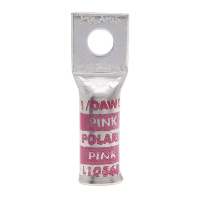 NSI L1056B Copper Long Lug – Pink – Bell End 1-Hole 1/0 AWG 5/16 Inch