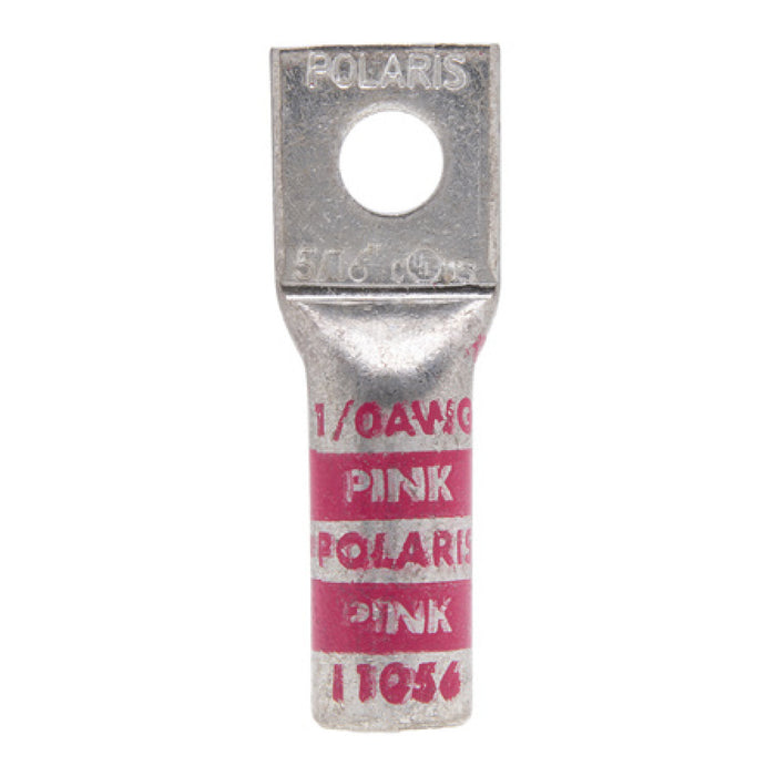 NSI L1056 Copper Long Lug – Pink 1-Hole 1/0 AWG 5/16 Inch