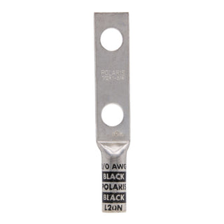 NSI L20N Copper Long Lug – Black 2-Hole 2/0 AWG 1/2 Inch