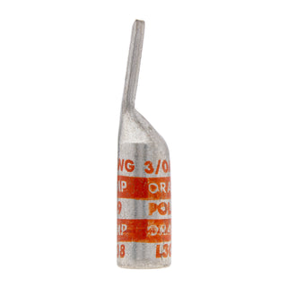 NSI L3038 3/0 AWG 3/8” 1-Hole Copper Long Lug – Orange